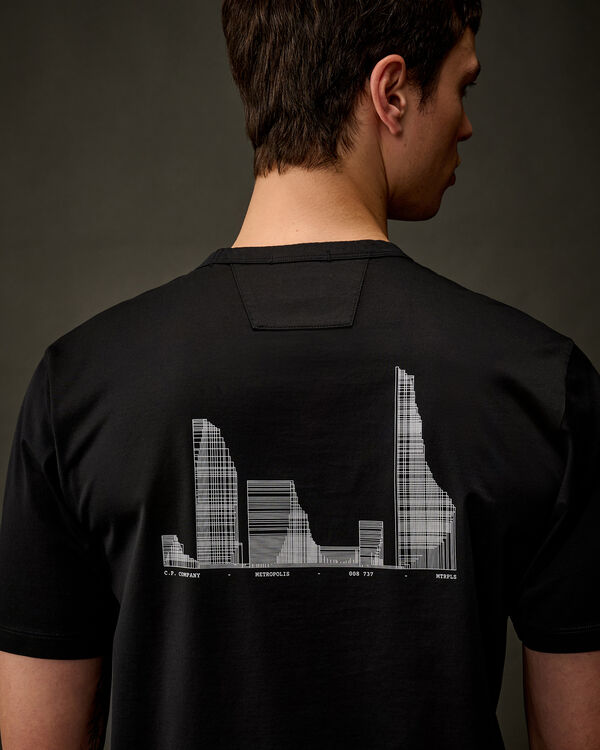 C.p. Company The Metropolis Series Mercerized Jersey Urban Buildings T-Shirt BLACK