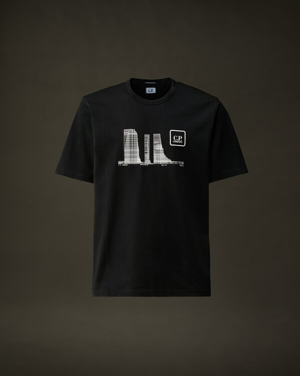 c.p. company The Metropolis Series Mercerized Jersey Urban Buildings T-Shirt BLACK