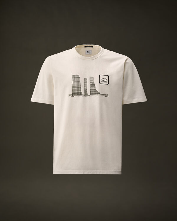 c.p. company The Metropolis Series Mercerized Jersey Urban Buildings T-Shirt GAUZE WHITE