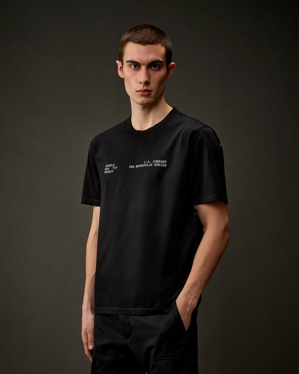C.p. Company The Metropolis Series Mercerized Jersey Urban Graphics T-Shirt BLACK