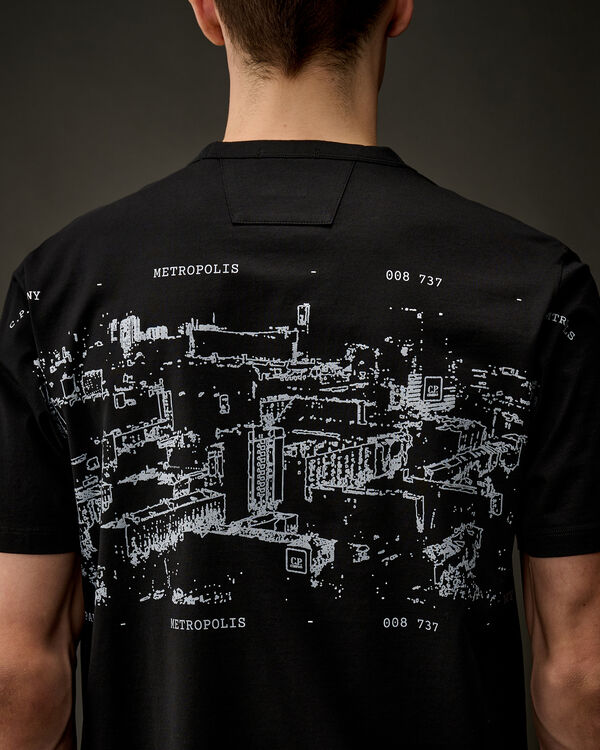 C.p. Company The Metropolis Series Mercerized Jersey Urban Graphics T-Shirt BLACK