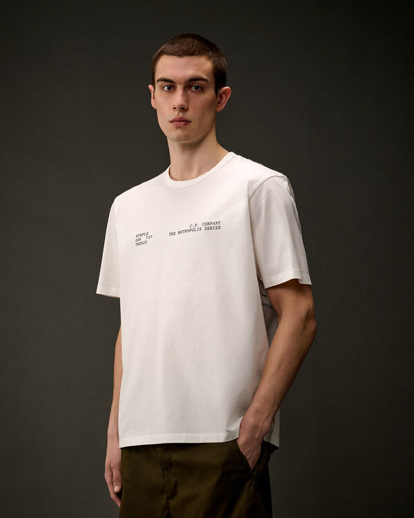 C.p. Company The Metropolis Series Mercerized Jersey Urban Graphics T-Shirt GAUZE WHITE