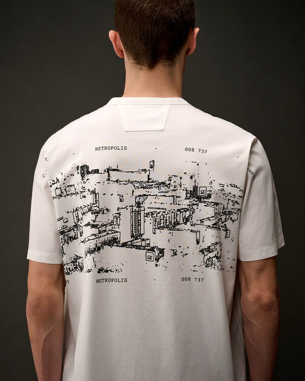 C.p. Company The Metropolis Series Mercerized Jersey Urban Graphics T-Shirt GAUZE WHITE