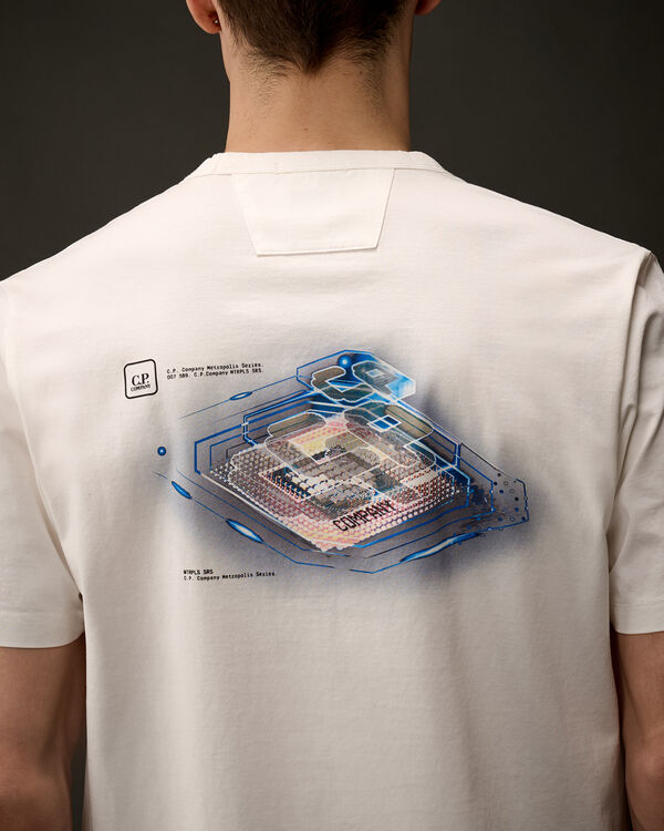 C.p. Company The Metropolis Series Mercerized Jersey Urban Tech T-Shirt GAUZE WHITE
