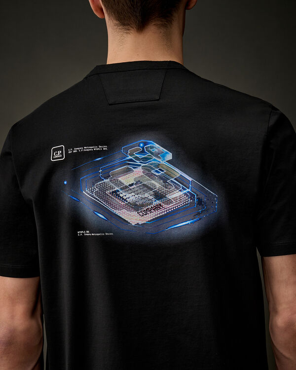 C.p. Company The Metropolis Series Mercerized Jersey Urban Tech T-Shirt BLACK