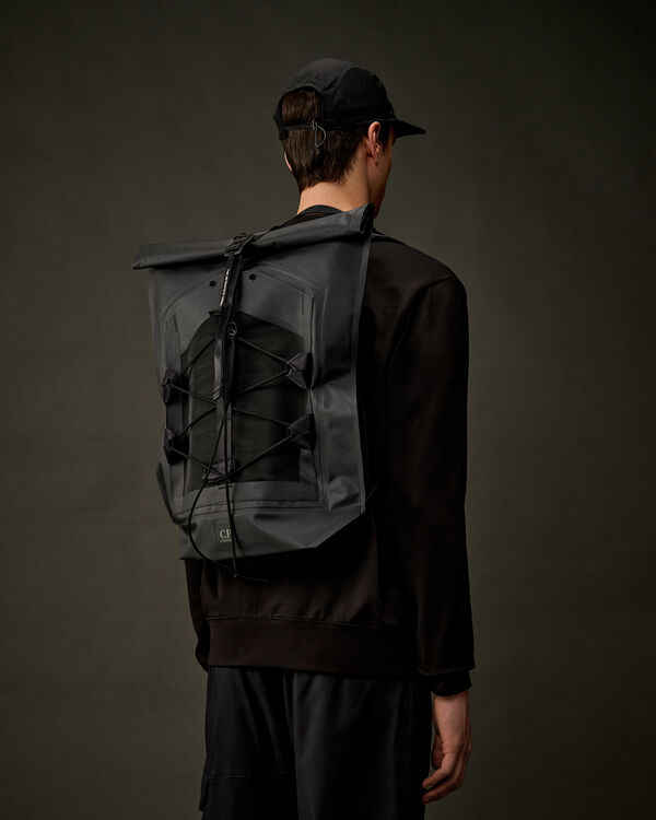 C.p. Company The Metropolis Series Rubber Reps Roll Top Backpack BLACK