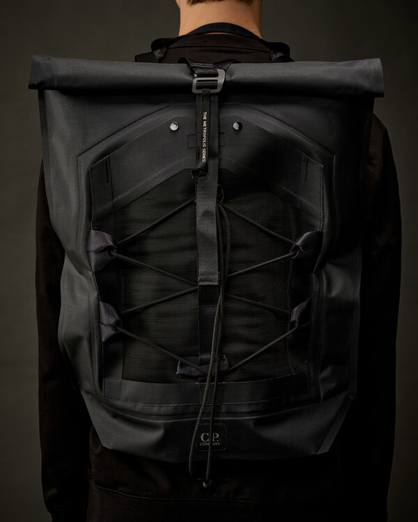 C.p. Company The Metropolis Series Rubber Reps Roll Top Backpack BLACK
