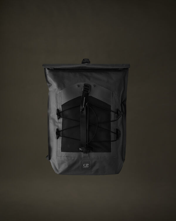 c.p. company The Metropolis Series Rubber Reps Roll Top Backpack BLACK