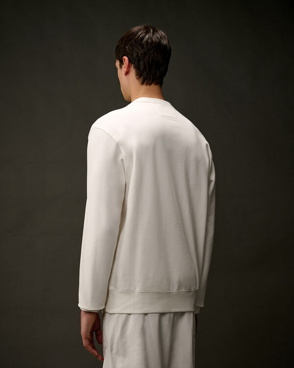 C.p. Company The Metropolis Series Stretch Fleece Graphic Crewneck Sweatshirt GAUZE WHITE