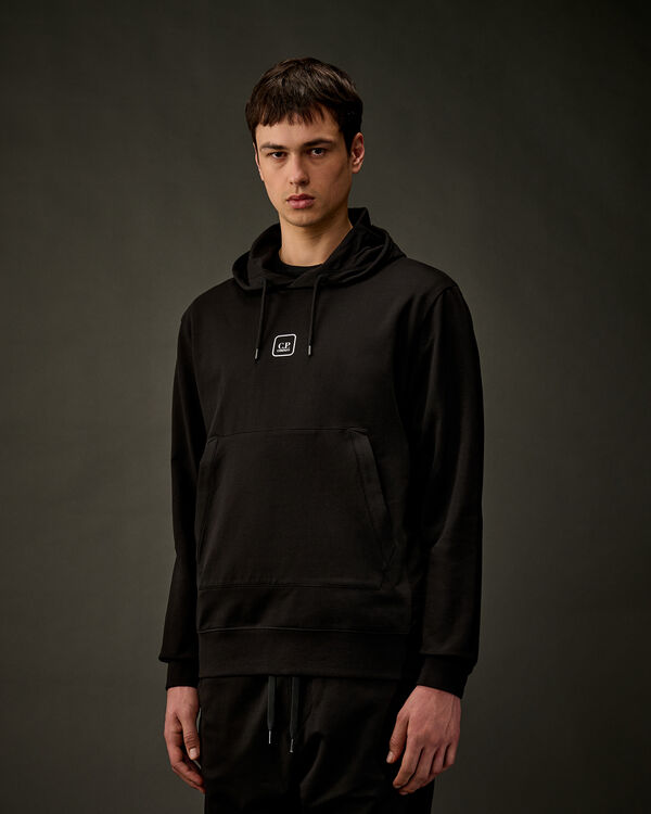 C.p. Company The Metropolis Series Stretch Fleece Hooded Graphic Sweatshirt BLACK