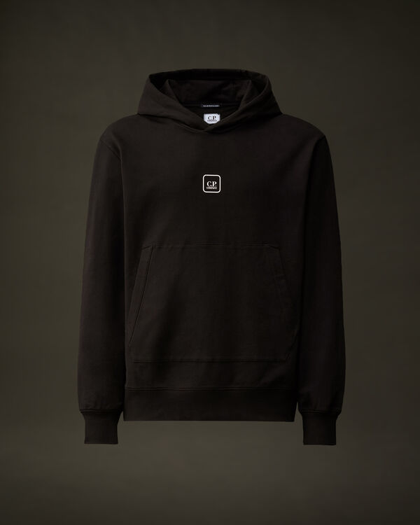 c.p. company The Metropolis Series Stretch Fleece Hooded Graphic Sweatshirt BLACK