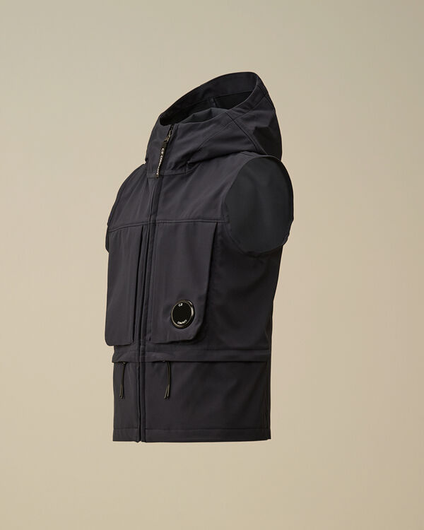 c.p. company U16 C.P. Shell-R Lens Hooded Vest TOTAL ECLIPSE - BLUE