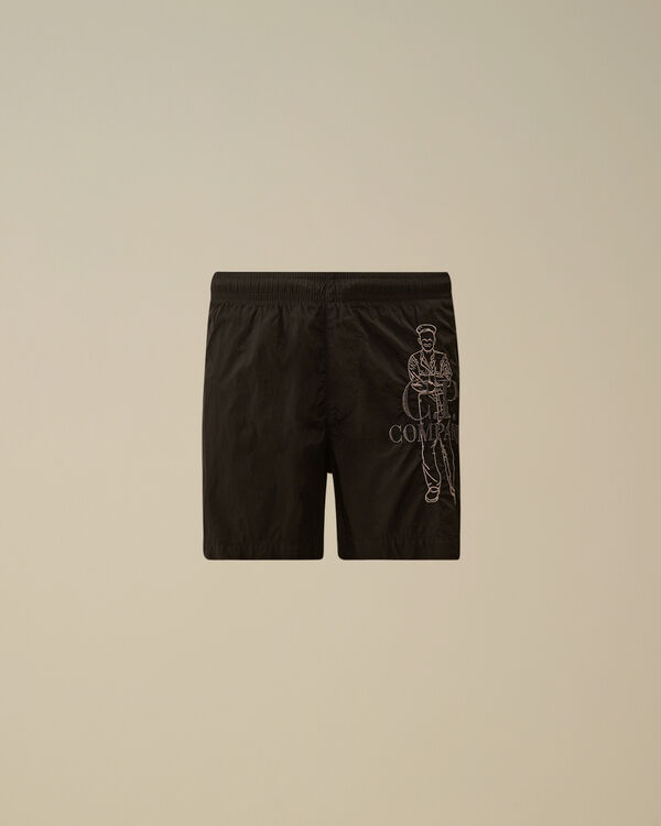 C.p. Company U16 Chrome-R British Sailor Swim Shorts BLACK