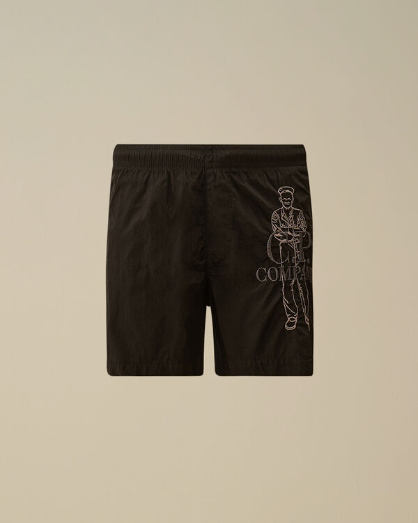 C.p. Company U16 Chrome-R British Sailor Swim Shorts BLACK