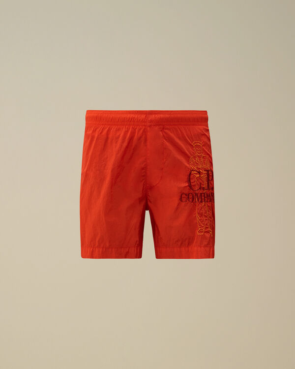 C.p. Company U16 Chrome-R British Sailor Swim Shorts POINCIANA - ORANGE