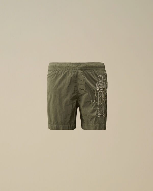 C.p. Company U16 Chrome-R British Sailor Swim Shorts THYME - GREEN