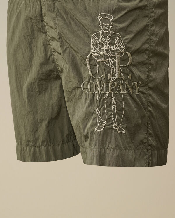 C.p. Company U16 Chrome-R British Sailor Swim Shorts THYME - GREEN