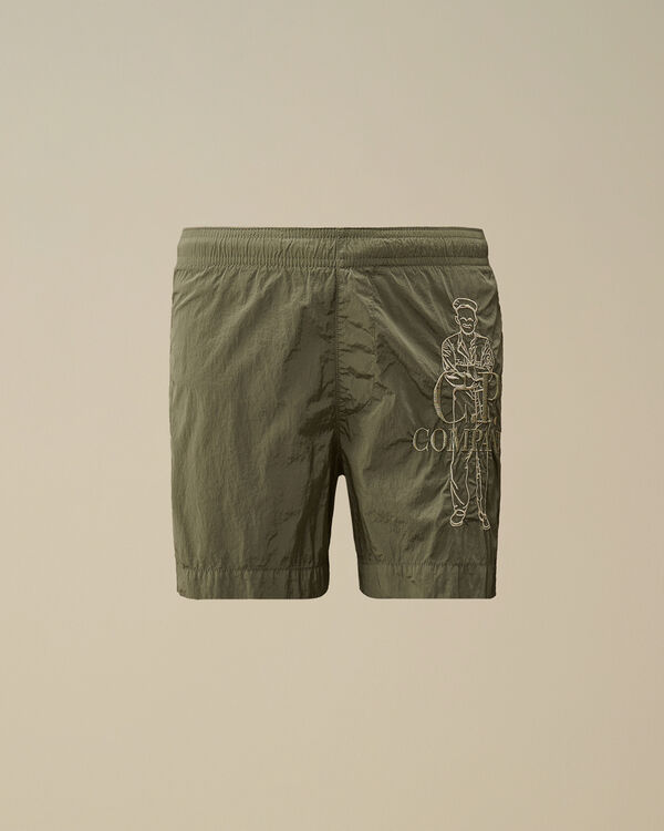 C.p. Company U16 Chrome-R British Sailor Swim Shorts THYME - GREEN