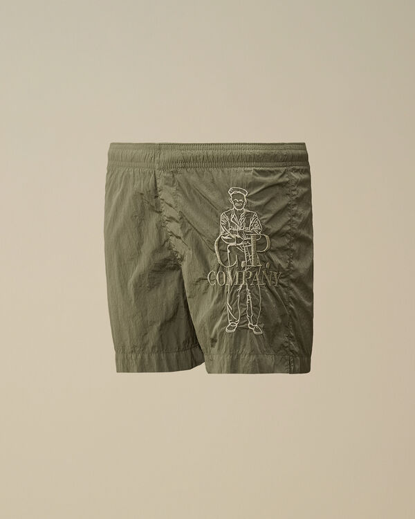 c.p. company U16 Chrome-R British Sailor Swim Shorts THYME - GREEN