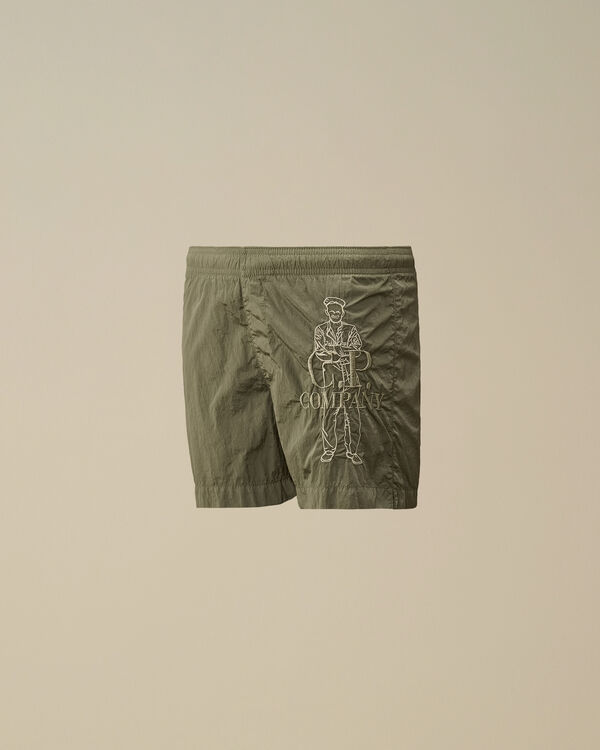 c.p. company U16 Chrome-R British Sailor Swim Shorts THYME - GREEN