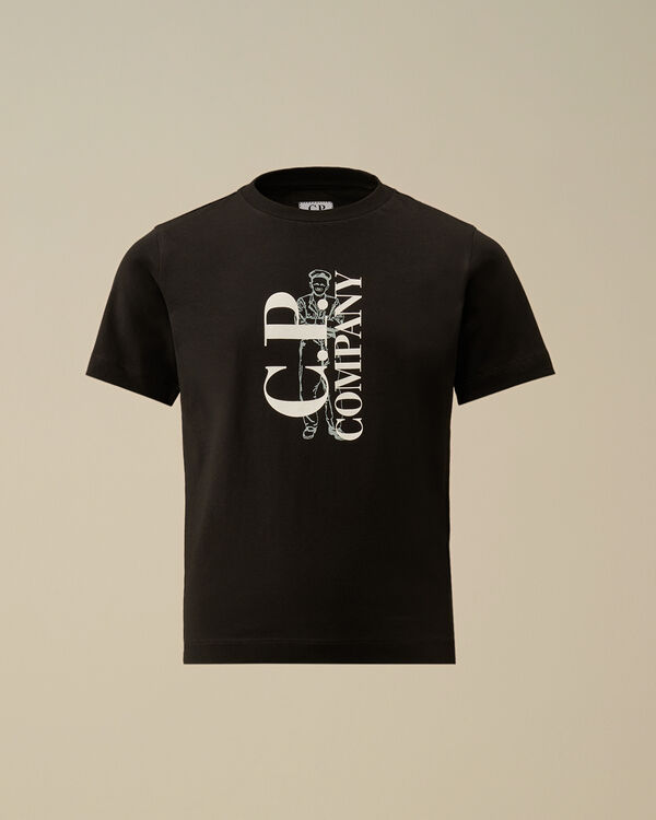 C.p. Company U16 Cotton Jersey 30/1 British Sailor T-Shirt BLACK