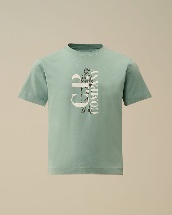 C.p. Company U16 Cotton Jersey 30/1 British Sailor T-Shirt CANTON - GREEN