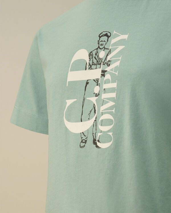 C.p. Company U16 Cotton Jersey 30/1 British Sailor T-Shirt CANTON - GREEN