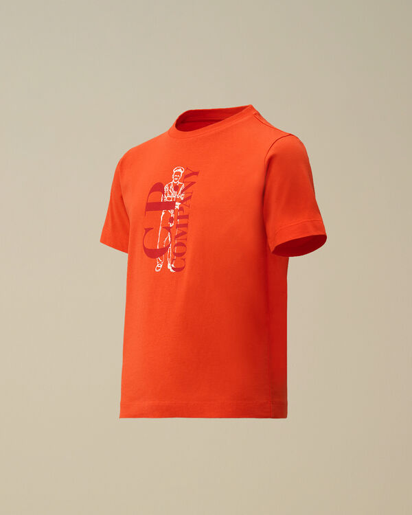 c.p. company U16 Cotton Jersey 30/1 British Sailor T-Shirt POINCIANA - ORANGE