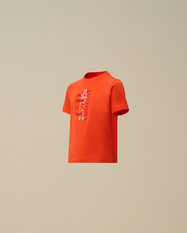 c.p. company U16 Cotton Jersey 30/1 British Sailor T-Shirt POINCIANA - ORANGE