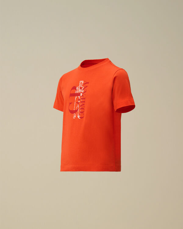 c.p. company U16 Cotton Jersey 30/1 British Sailor T-Shirt POINCIANA - ORANGE
