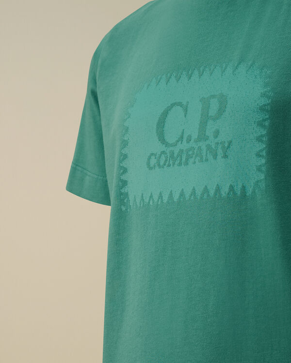 C.p. Company U16 Cotton Jersey 30/1 Logo Label T-Shirt BAYOU - GREEN