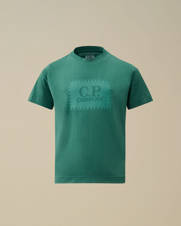 C.p. Company U16 Cotton Jersey 30/1 Logo Label T-Shirt BAYOU - GREEN