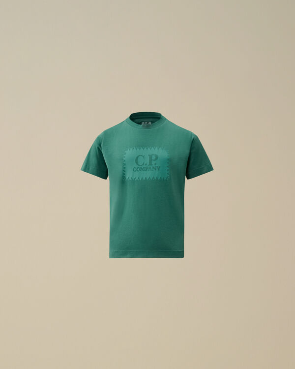 C.p. Company U16 Cotton Jersey 30/1 Logo Label T-Shirt BAYOU - GREEN