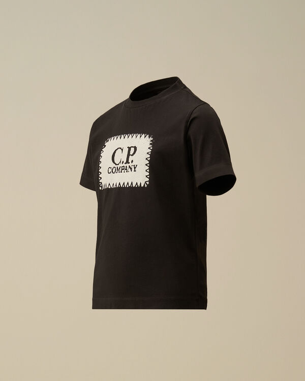 c.p. company U16 Cotton Jersey 30/1 Logo Label T-Shirt BLACK