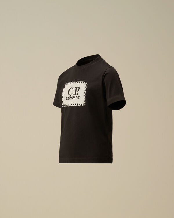 c.p. company U16 Cotton Jersey 30/1 Logo Label T-Shirt BLACK