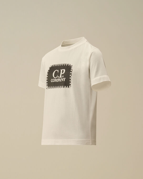 c.p. company U16 Cotton Jersey 30/1 Logo Label T-Shirt GAUZE WHITE