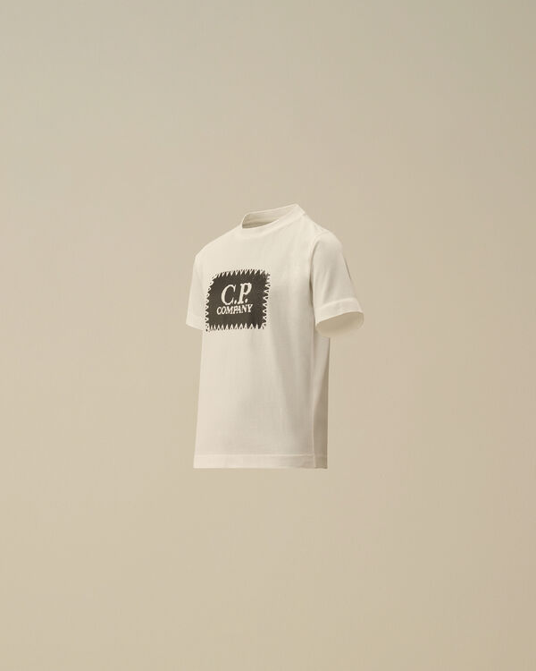 c.p. company U16 Cotton Jersey 30/1 Logo Label T-Shirt GAUZE WHITE
