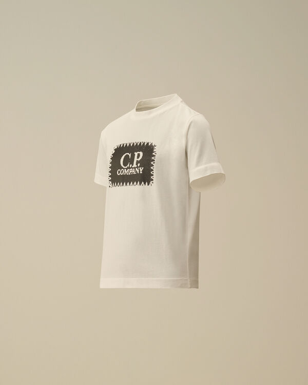 c.p. company U16 Cotton Jersey 30/1 Logo Label T-Shirt GAUZE WHITE