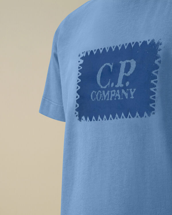 C.p. Company U16 Cotton Jersey 30/1 Logo Label T-Shirt PACIFIC COAST - LIGHT-BLUE