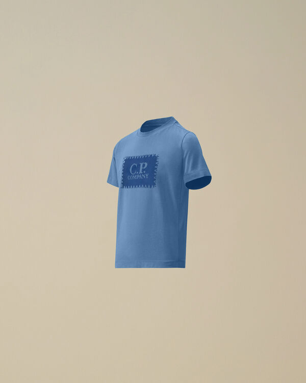 c.p. company U16 Cotton Jersey 30/1 Logo Label T-Shirt PACIFIC COAST - LIGHT-BLUE