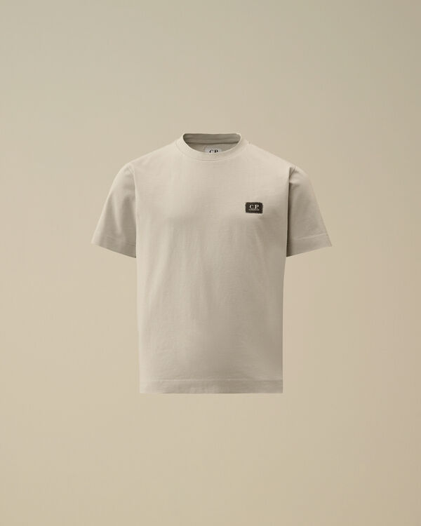 C.p. Company U16 Cotton Jersey 30/1 Logo Patch T-Shirt BLUE FOX - GREY