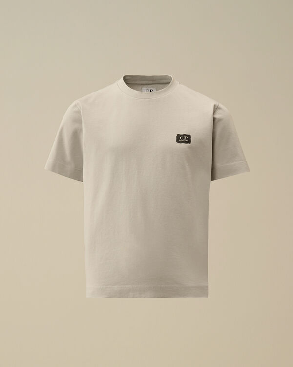 C.p. Company U16 Cotton Jersey 30/1 Logo Patch T-Shirt BLUE FOX - GREY