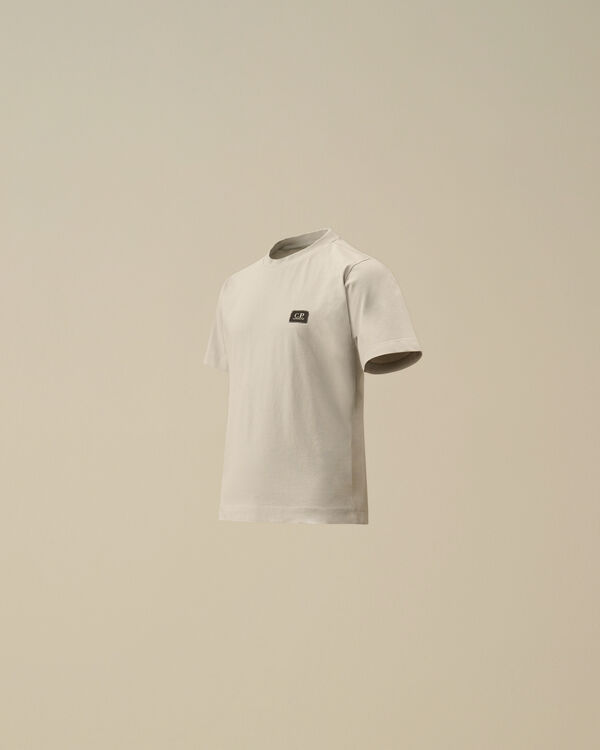 c.p. company U16 Cotton Jersey 30/1 Logo Patch T-Shirt BLUE FOX - GREY