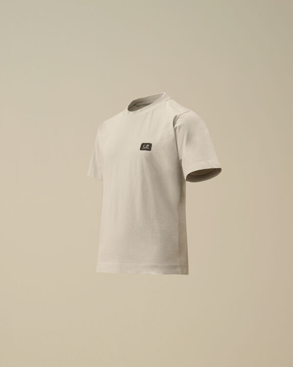 c.p. company U16 Cotton Jersey 30/1 Logo Patch T-Shirt BLUE FOX - GREY