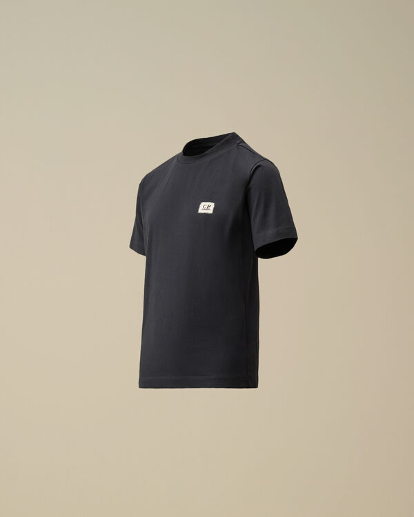 c.p. company U16 Cotton Jersey 30/1 Logo Patch T-Shirt TOTAL ECLIPSE - BLUE