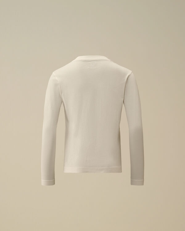 C.p. Company U16 Cotton Jersey 30/1 Longsleeve Logo T-Shirt GAUZE WHITE