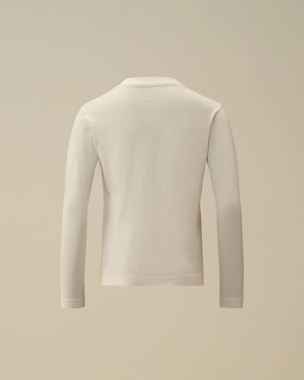 C.p. Company U16 Cotton Jersey 30/1 Longsleeve Logo T-Shirt GAUZE WHITE
