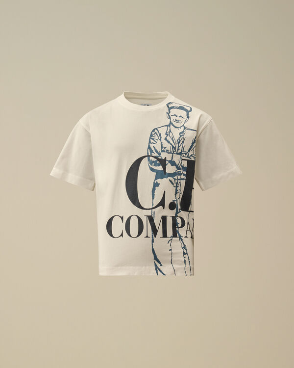 C.p. Company U16 Cotton Jersey 30/1 Maxi Logo T-Shirt GAUZE WHITE