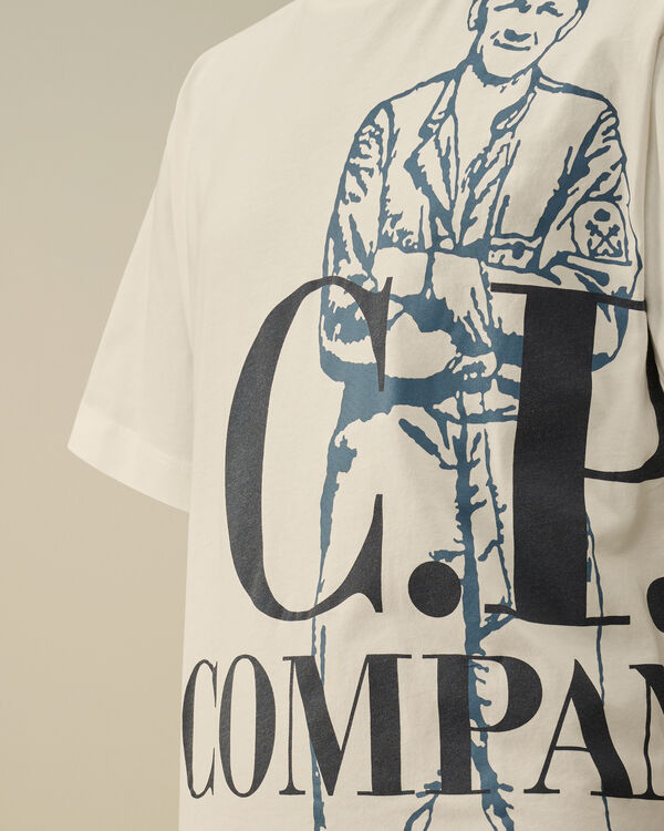 C.p. Company U16 Cotton Jersey 30/1 Maxi Logo T-Shirt GAUZE WHITE