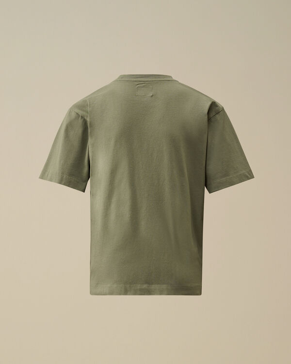 C.p. Company U16 Cotton Jersey 30/1 Maxi Logo T-Shirt THYME - GREEN